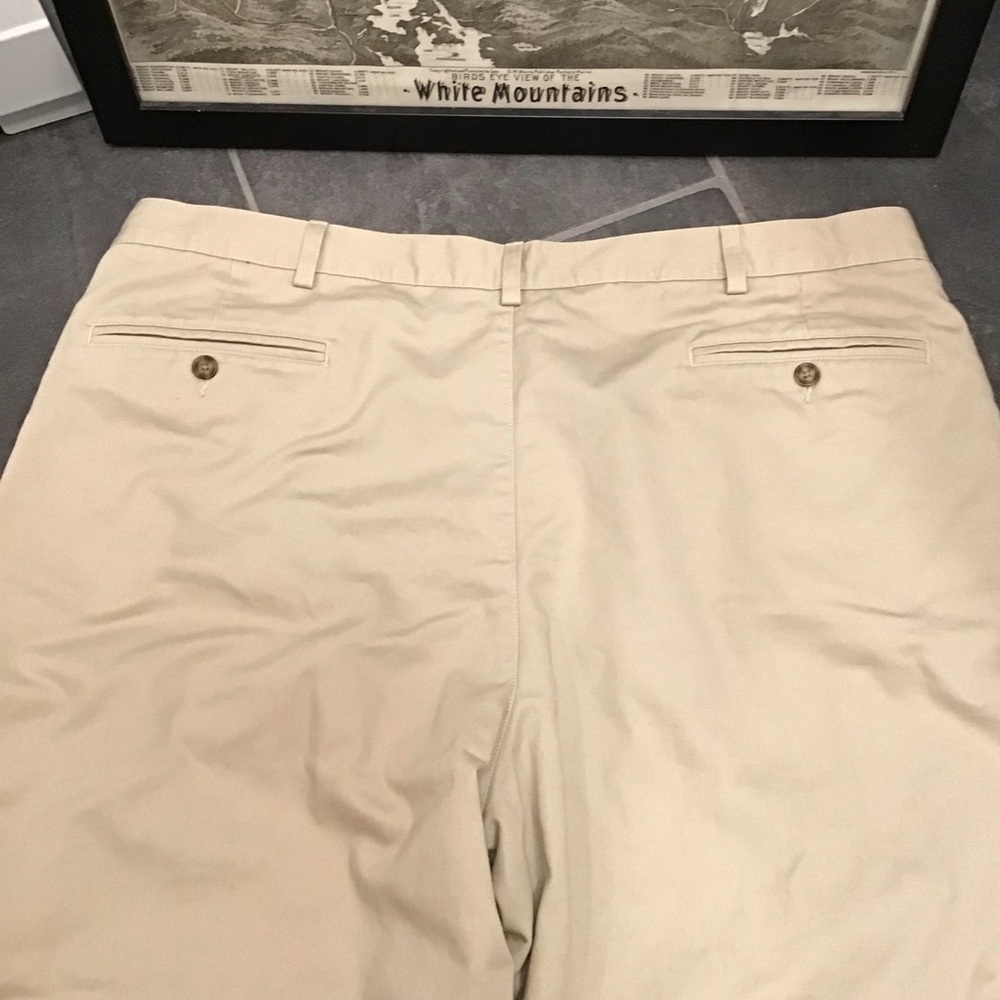 Vintage LL Bean Mens Flannel Lined Pants Size 42x34 Pleated Khakis Straight Leg - Picture 9 of 16
